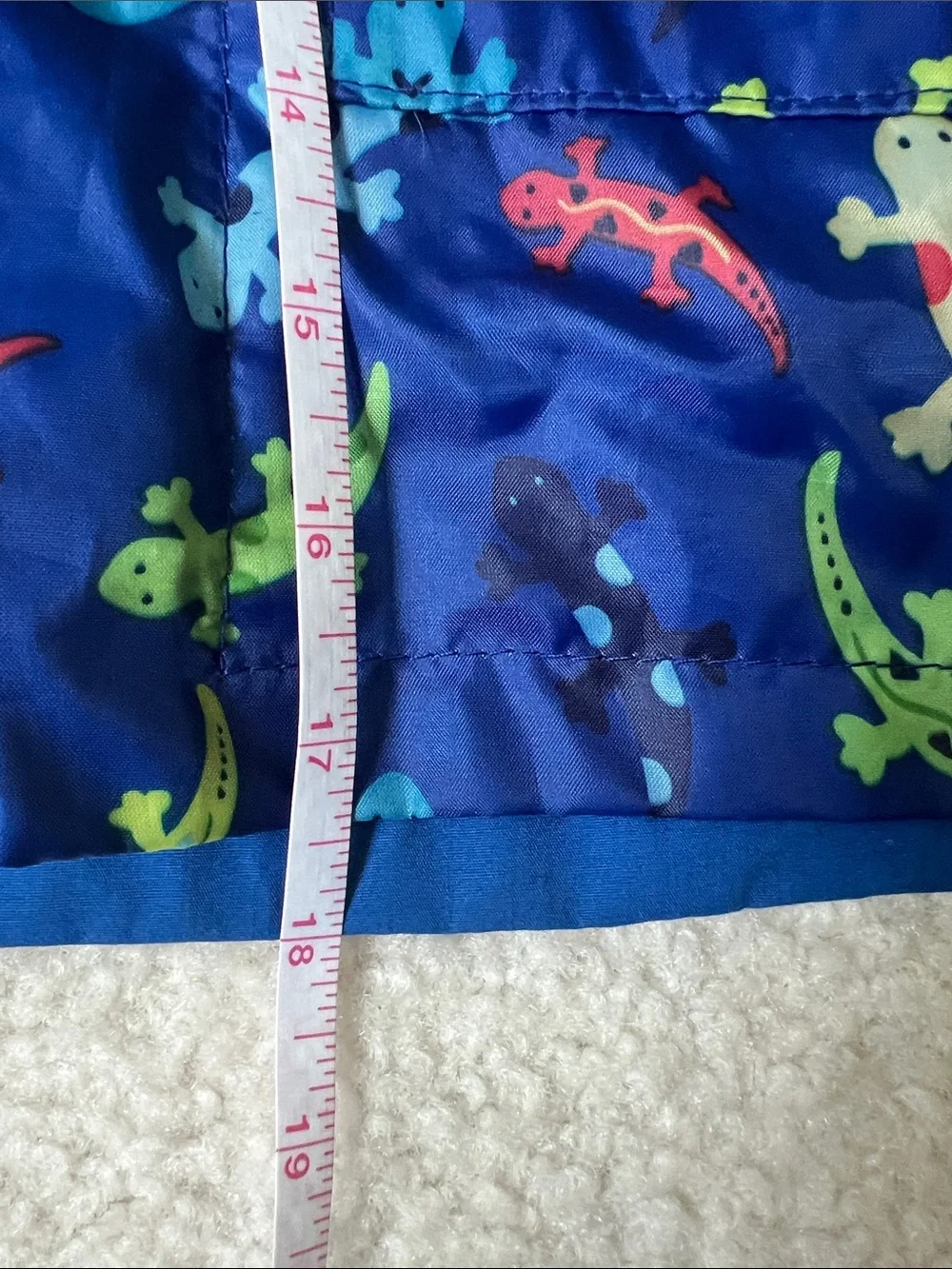 Navy Blue Lizard-Print Hooded Kids Raincoat